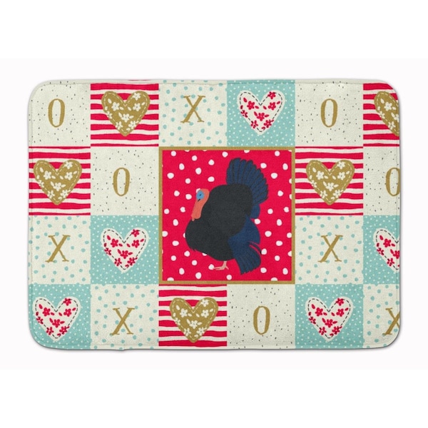 Carolines Treasures 19 x 27 in. Norfolk Black Turkey Love Machine Washable Memory Foam Mat CK5412RUG - main